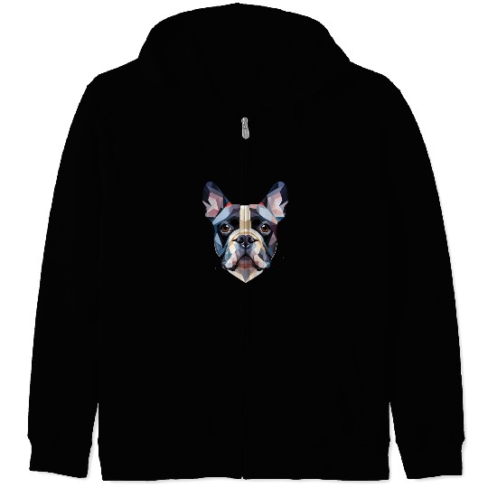 French bulldog, polygon dog,polygon art Zip Hoodies