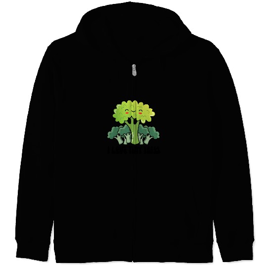 Broccoli I Love Tiny Trees Zip Hoodies