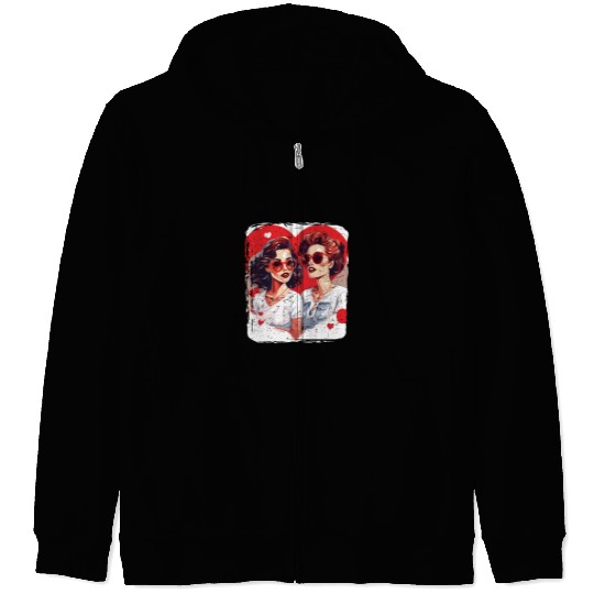 Valentines Day Outfit For Her And Her in love Zip Hoodies