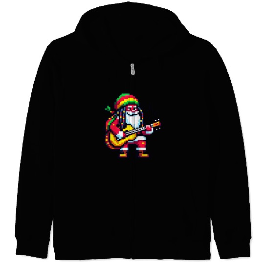 Reggae Rhythms with Santa - Christmas Beat Zip Hoodies