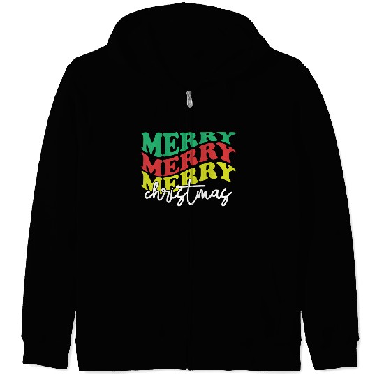 Merry merry merry Christmas, Xmas Design Zip Hoodies