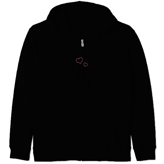 K-Pop Hand Symbol He K-Drama Korean Pop Music Fan Zip Hoodies