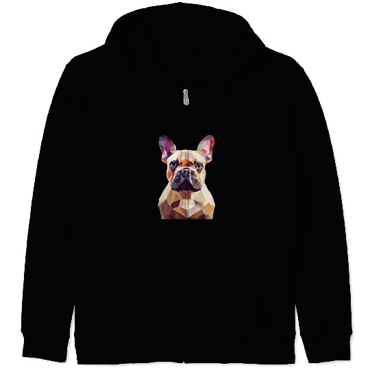 French bulldog, polygon dog,polygon art Zip Hoodies