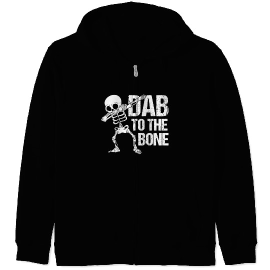 Dab To The Bone Dancing Skeleton Halloween Zip Hoodies