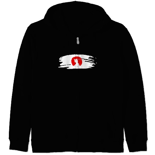 Samurai Spirit Japan Flag Zip Hoodies