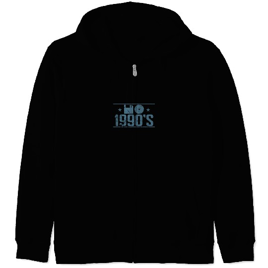 Floppy Disk and CD 1990's Retro Memory Module Zip Hoodies