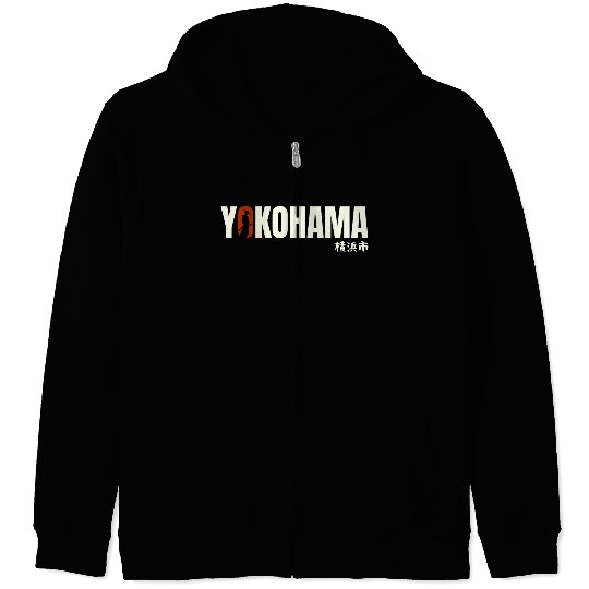 Yokohama Typography Zip Hoodies - Urban Statement
