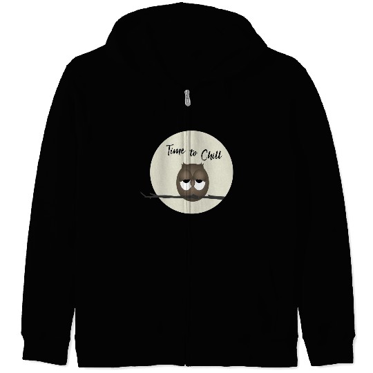 Owl - Time To Chill Zip Hoodies