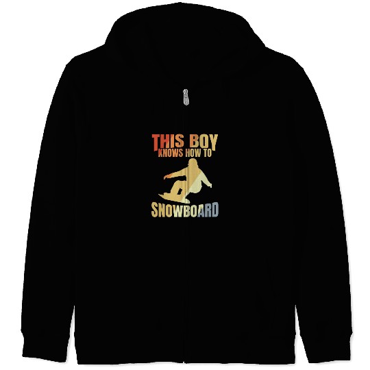 Funny Snowboarding Boy Zip Hoodies
