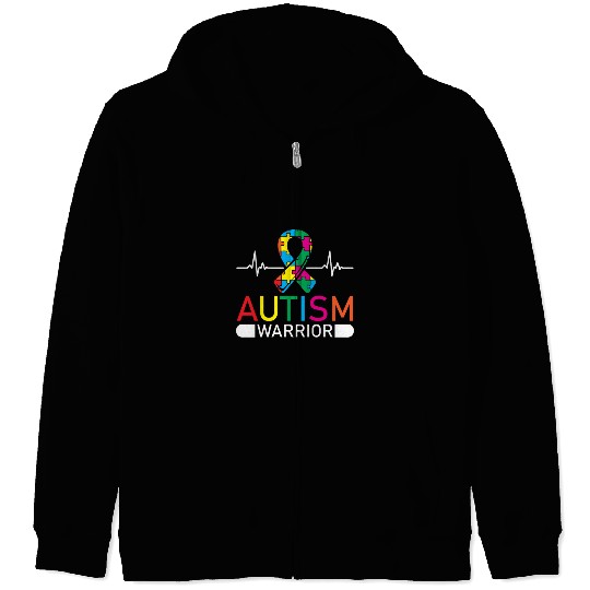 Autism Warrior Autistic Ninja Spectrum Asperger Zip Hoodies