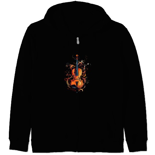 Violinist Violin Music Art Violin Player Zip Hoodies
