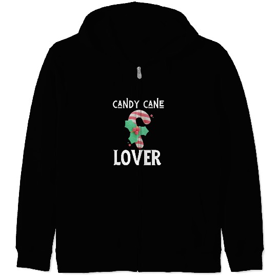 Candy Cane Lover Christmas Peppermint Candy Canes Zip Hoodies