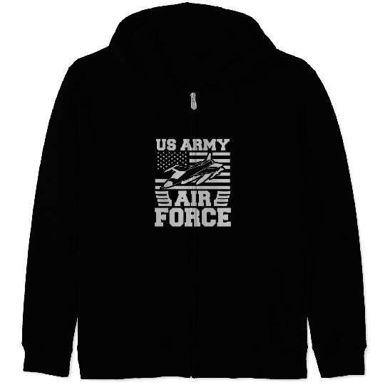 US Flag Airplane Patriotic American Pilot Zip Hoodies