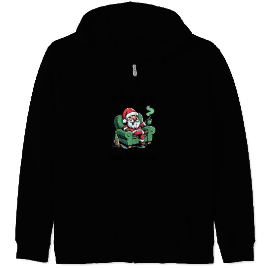 Funny Christmas F*ck Off Merry Christmas Zip Hoodies