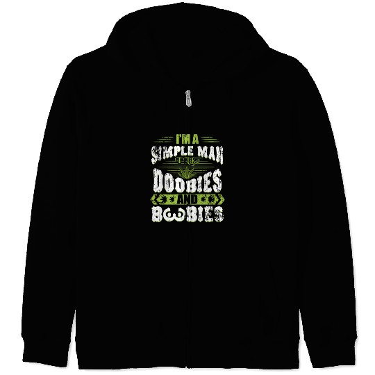 Marijuana Doobies And Boobies Smoking Pot Weed Zip Hoodies