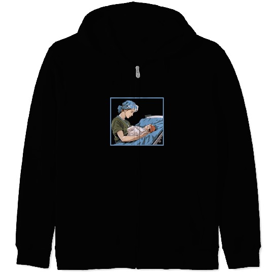 Registered Nurse Medical Medicine Neonatal Nurse Zip Hoodies