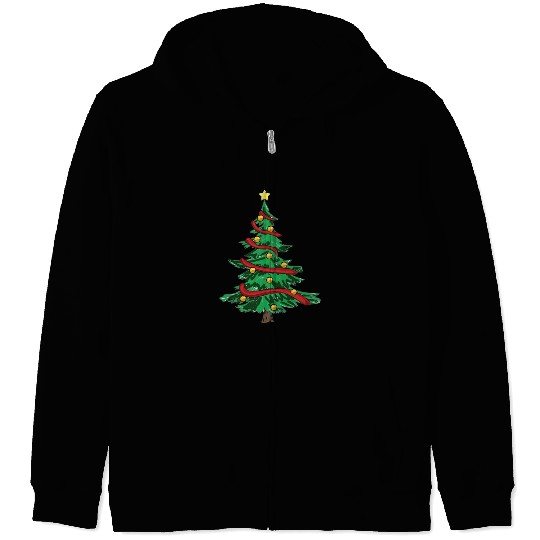 Christmas Tree Christmas Zip Hoodies