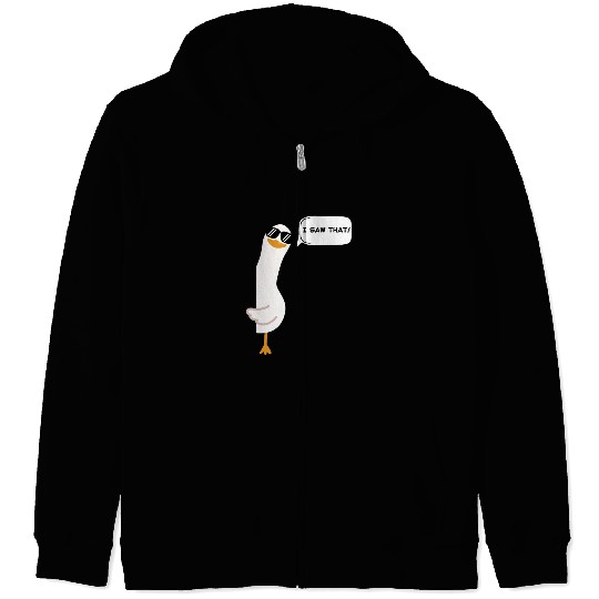 Spy Duck Saw That Funny Meme Jesus Ducky Cute Honk Zip Hoodies