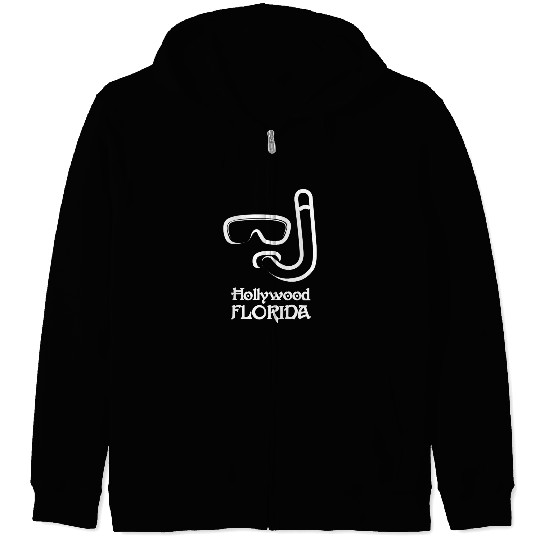 Hollywood Florida Snorkel Souvenirs Gifts Vacation Zip Hoodies