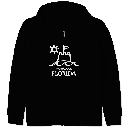 Hollywood Florida Sandcastle Souvenirs Gifts Zip Hoodies