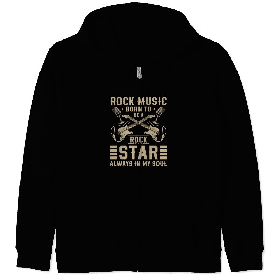Rock Hard Rock Guitar Rockabilly Zip Hoodies