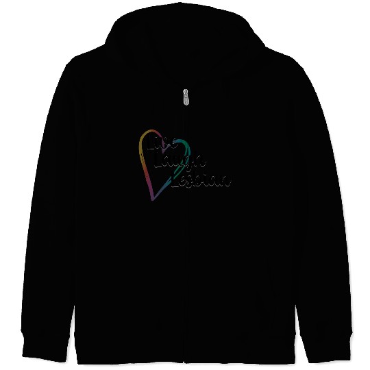 Live Laugh Lesbian LGBTQ Rainbow Heart Gay Pride Zip Hoodies
