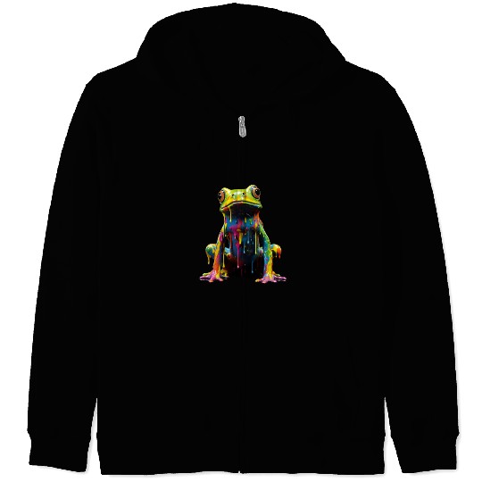 Rainbow Frog Zip Hoodies