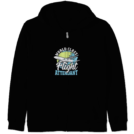 World Class Flight Attendant Aviation Zip Hoodies