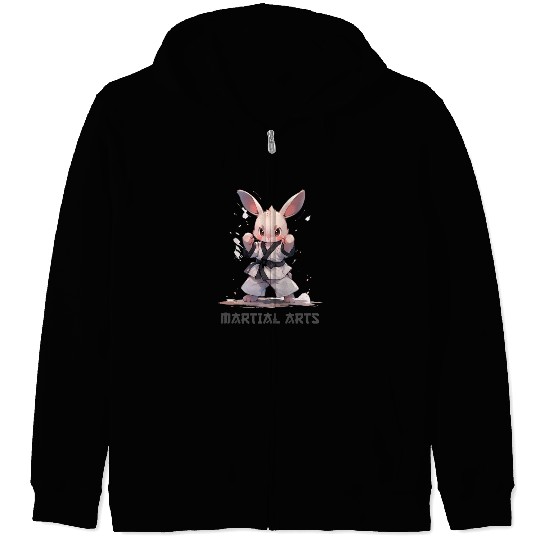 Funny Martial Arts Bunny Rabbit MMA Kawaii Zip Hoodies