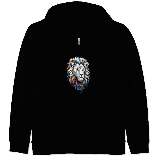 White Lion Shade 3d Zip Hoodies