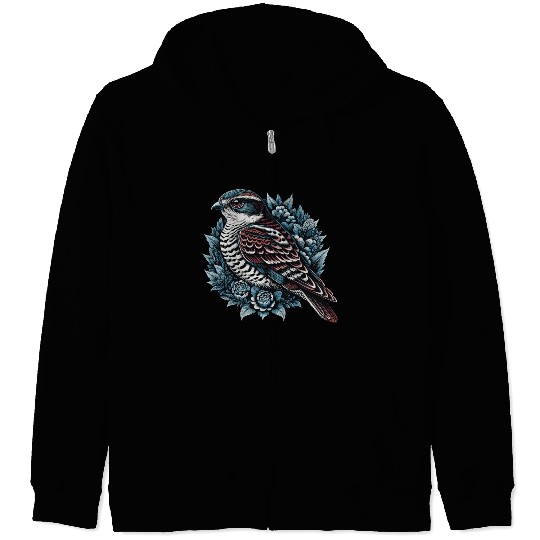 Sparrow Hawk Bird of Prey Zip Hoodies for Avid Bird Lovers