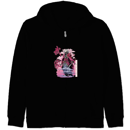 Skeleton Samurai Japanese Streetwear Harajuku Japa Zip Hoodies