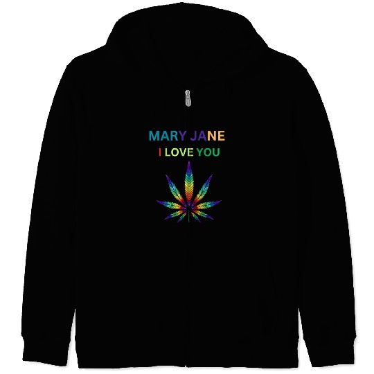 MARY JANE, Marijuana lover, Cannabis Zip Hoodies