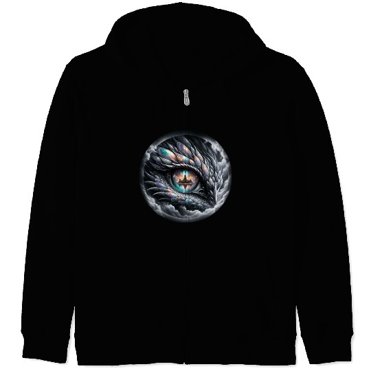 Mystic Vision The Celestial Dragon s Gaze Zip Hoodies