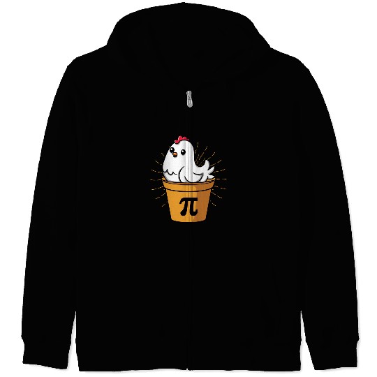 Chicken Pot Pie Funny Pi Day Math Equations Zip Hoodies
