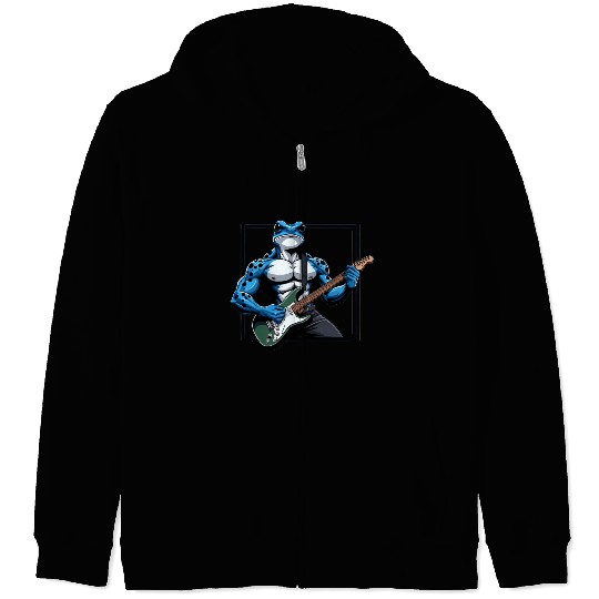 Poison dart frog guitar Zip Hoodies