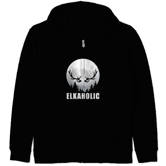 Elk Hunting Elkaholic Hunters Zip Hoodies