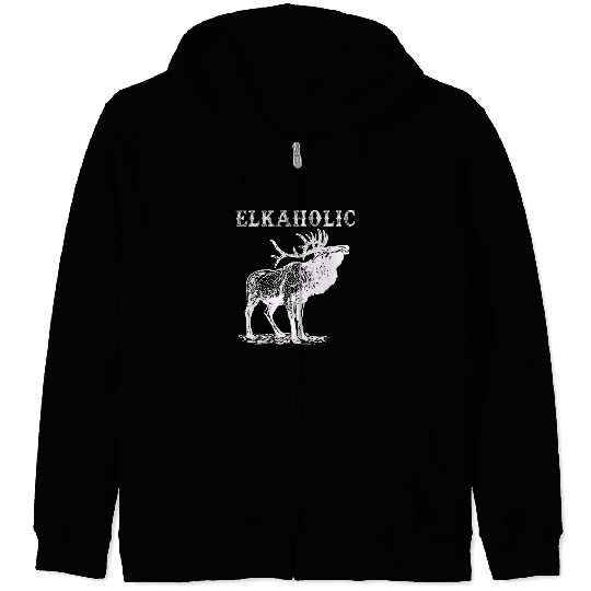 Elk Hunting Elkaholic Hunters Zip Hoodies