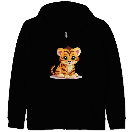 Cute Tiger Cub Zip Hoodies