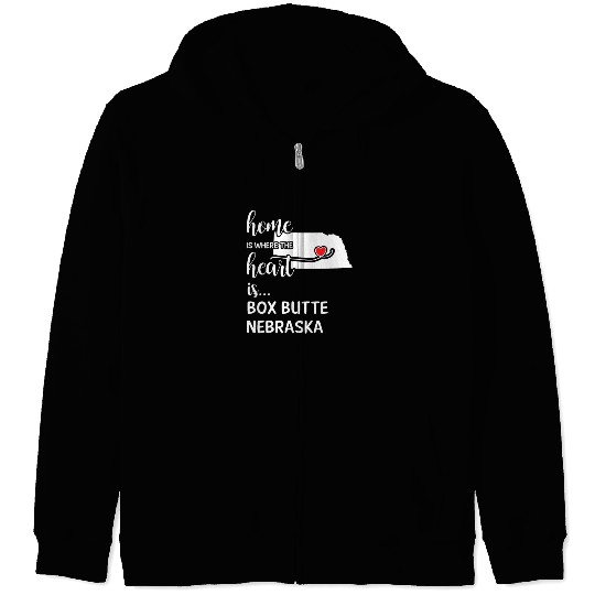 Box Butte County Nebraska Is Where My Heart Is Zip Hoodies