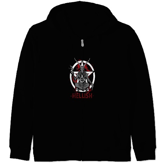 Hellish Satan Baphomet Zip Hoodies