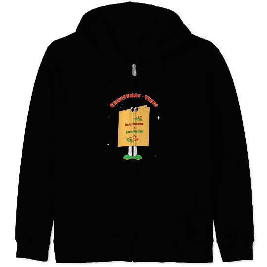 Groovy Christmas card in trendy retro cartoonstyle Zip Hoodies