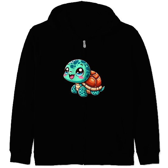 Graceful Sea Turtle Serenity Zip Hoodies