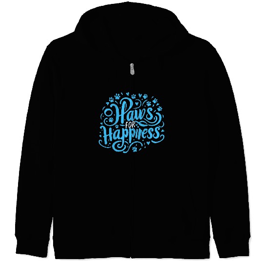 typography Zip Hoodies design Paws for Happiness