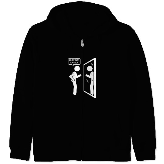 I Love My EX Self Love Myself Heart Funny Person Zip Hoodies