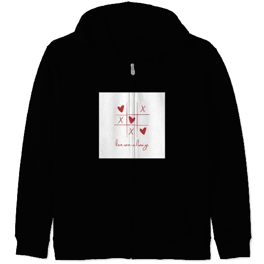 Beige Rouge Amour Saint Valentin Zip Hoodies