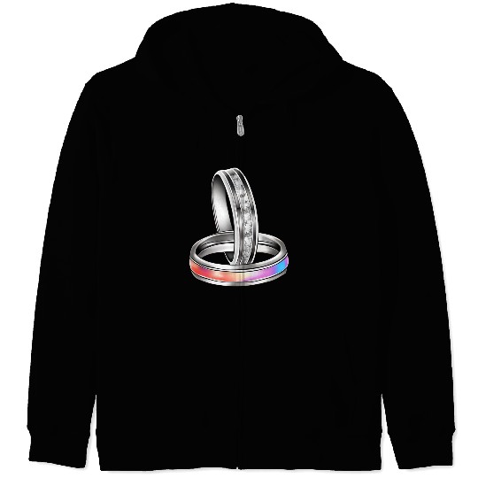 Interlocking Rings Jewelry Wedding Bands Zip Hoodies