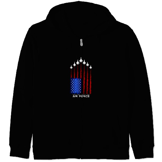 Air Force US Veterans 4th of July Zip Hoodies American