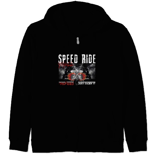 Speed Ride Motorbike Vintage Motorcycle Zip Hoodies