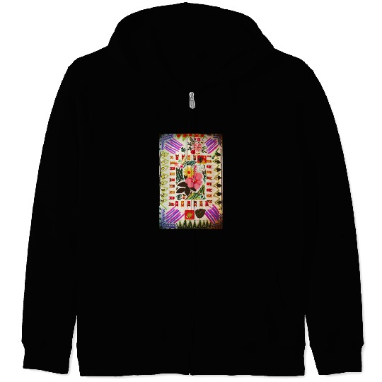 Flower Doodle Zip Hoodies